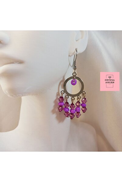 Crystal Atelier Crystal Beaded Dangle Hoop Earrings – Sparkling Elegant Chic ...