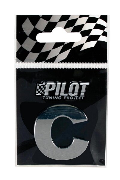 Lampa Ornament autoadeziv cromat 3D, litera C, 28 mm, LAM07863, Tip 3