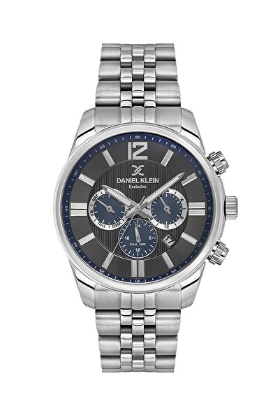 Daniel Klein ساعة رجالية حصرية من الفولاذ المقاوم للصدأ باللون الفضي DK.6.142...