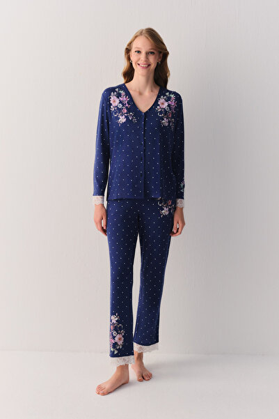 SUWEN Jane Shirt Collar Pajama Set