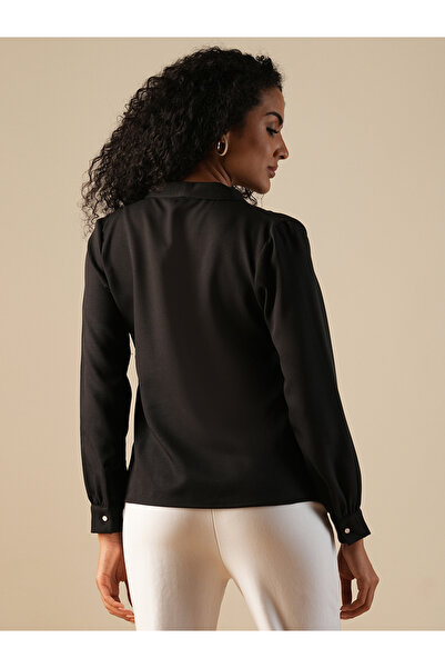 Globus By Styli Black Double Breasted Workwear Blazer Shirt