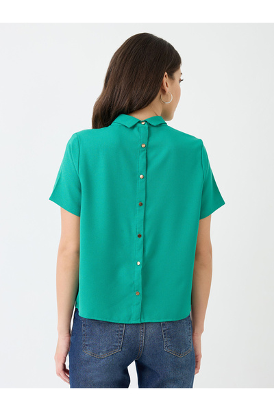 Globus By Styli Green Back Button Workwear Shirt