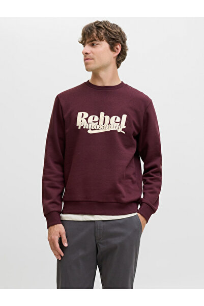 REBEL By Styli JREBRAKIM Slogan Print Round Neck Sweatshirt