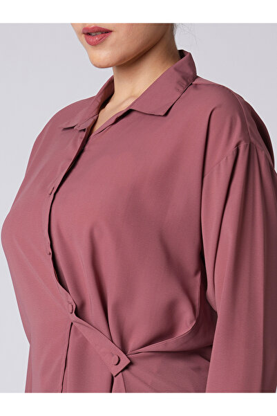 Globus By Styli Pink Solid Satin Relaxed Fit Shirt