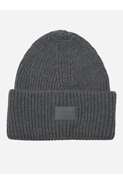 Jack & Jones Ribbed Knit Beanie with Patch Detail