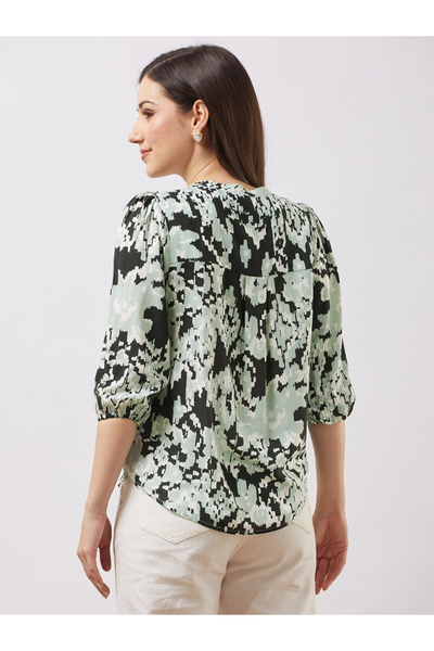 Globus By Styli Multi All Over Print Tie-Up Detail Top