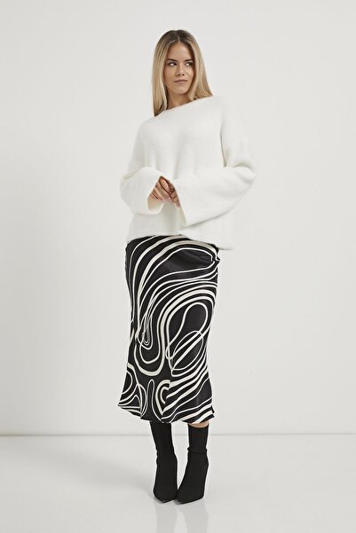 Arma Life Kadın Oversize Yumuşacık Salaş Beyaz Triko Kazak