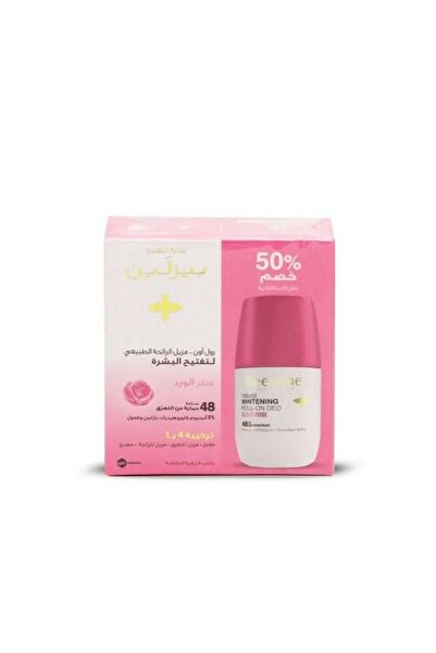 Beesline Roll-On Natural Deodorant for Skin Brightening Rose Scent - 2x50ml