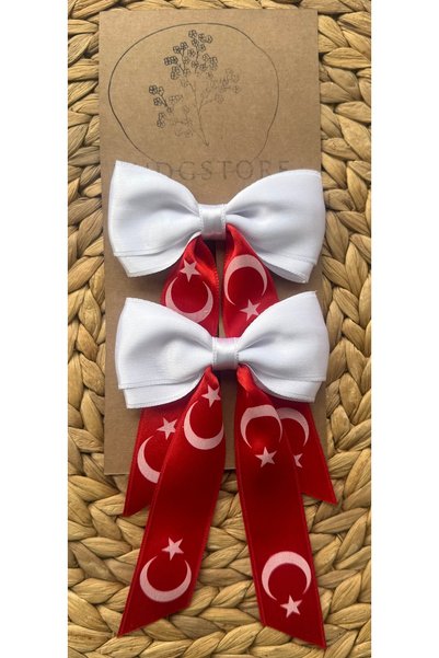 Budgstore 2 Li Kırmızı Beyaz Kurdele Toka Seti Yılbaşı Okul Parti 23 Nisan 29...