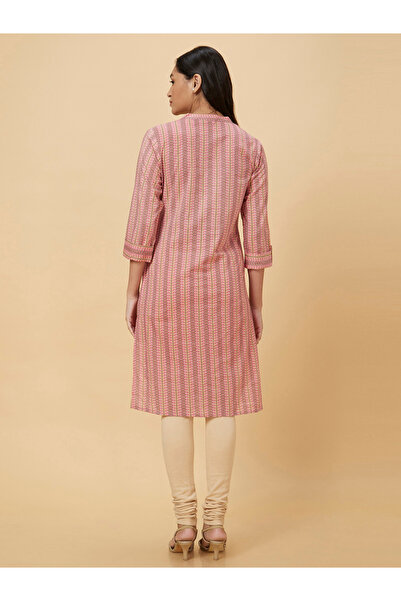 Globus By Styli Women Pink Printed Straight Kurta