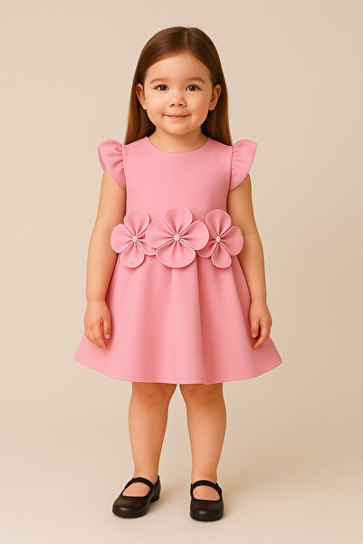 SOFYELLA Rochie de seara pentru fete cu flori roz 🌸