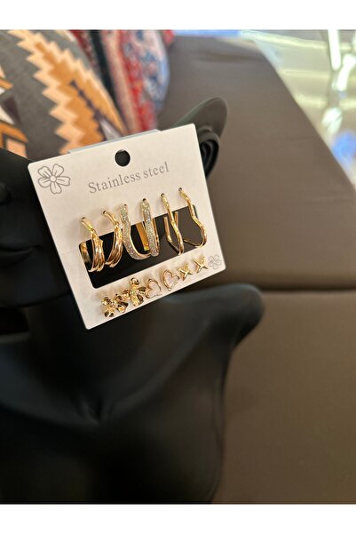 Çiğdem Koçak Jewellery • 3 farklı halka küpe modeli (bükümlü altın, düz parlak taşlı, sade altın)