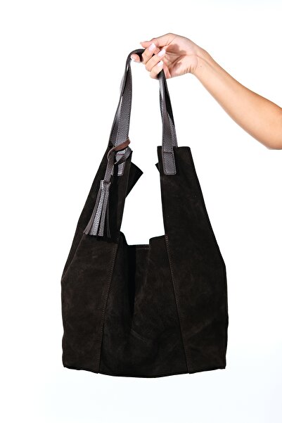 LuviShoes Orlitha Brown Genuine Leather Suede Women's Shoulder Bag