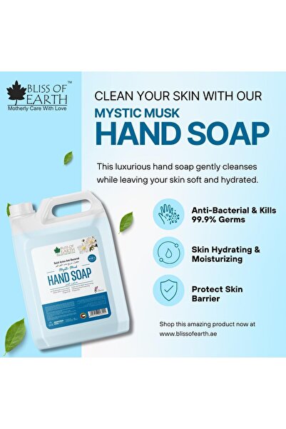 Bliss of Earth Hand Wash Liquid Refill, Refreshing Mystic Musk & Lavish Lavender Combo – 5 Litre Each, Hand Soap Liquid with Moisturizing Formula & Aromatic Fragrance, Perfect for Hotel, Office & Home