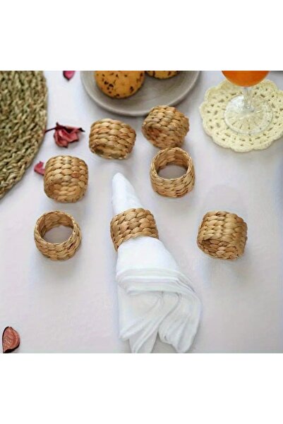 Hobi Kafe 12Pcs Bohemian Woven Napkin Rings