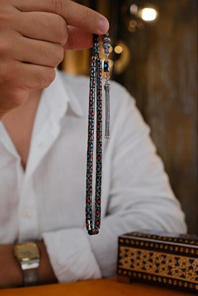 dergah tesbih Hüseyin Altunkaynak İşçiliği Erzurum Oltu Taşı Mercan Firuze İşleme Tesbih