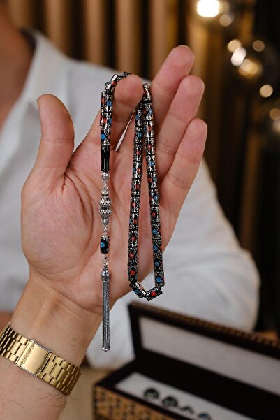 dergah tesbih Hüseyin Altunkaynak İşçiliği Erzurum Oltu Taşı Mercan Firuze İşleme Tesbih