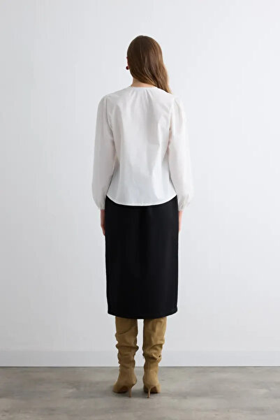 Gusto Πουκάμισο με ραβδώσεις από βαμβάκι - Λευκό