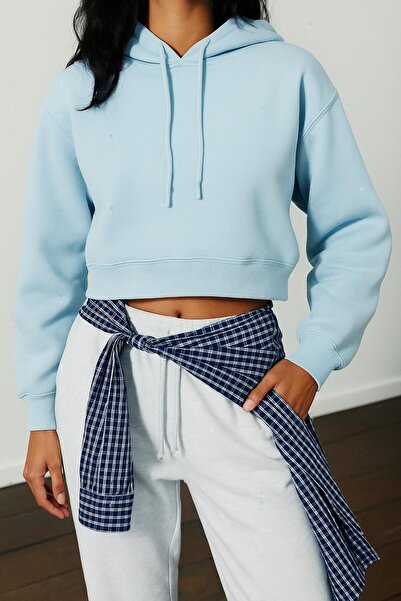HAKKE Three Thread Hooded Crop Sweat