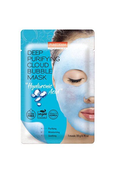 INNY PUREDERM - Mască facială coreeană, vegană, cu bule și acid hialuronic, 20g