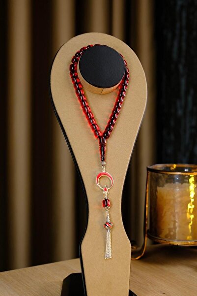 dergah tesbih Ayyıldiz Design Tesbih cu Motiv Căștigul Bulbulului, Roșu Foc, Chihlimbar