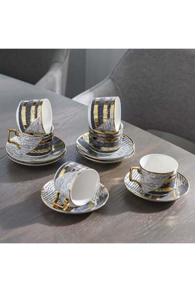 Danube Home Majestic Phoe 12-Pc Tea Cup Set 200ml – Elegant Bone China Cups for Gifting & Tea Parties Serve 6