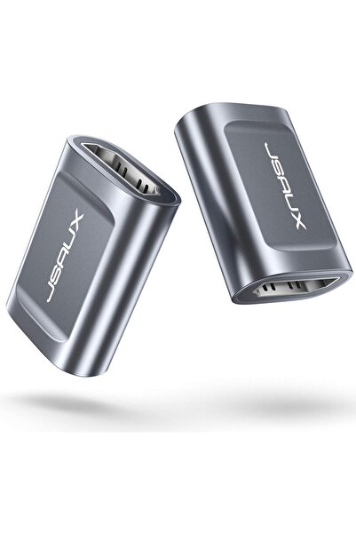 jsaux وصلة HDMI أنثى إلى أنثى، عبوة من قطعتين، محول موصل تمديد HDMI 4K HDR من سبائك الألومنيوم