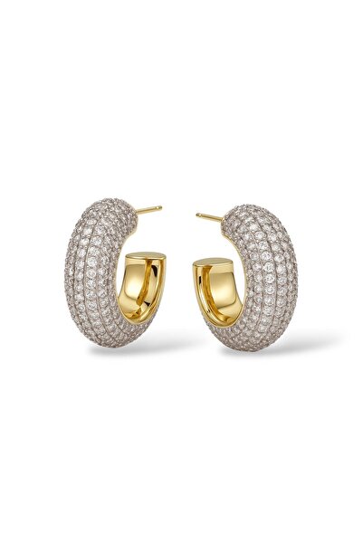 neslyaccessories Vip Series Zircon Stone Hoop Earrings