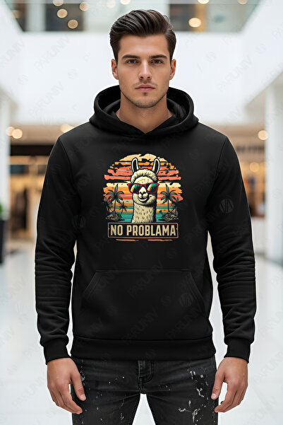PARUNIV Hanorac barbati No Problama, Regular Fit, Bumbac Premium, Stil Casual