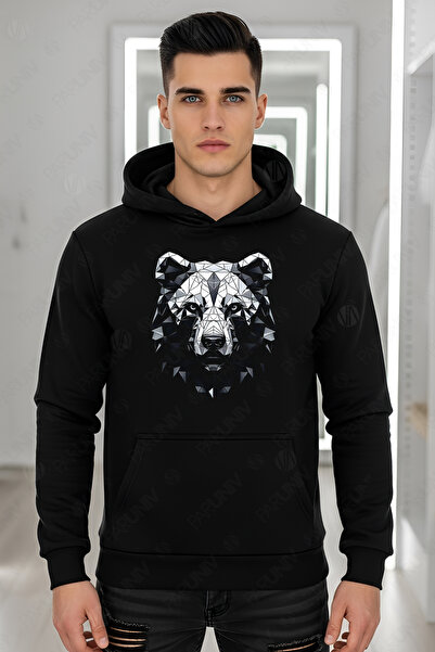 PARUNIV Ανδρικό φούτερ GEOMETRIC ABSTRACT BEAR, κανονική εφαρμογή, βαμβάκι υψ...