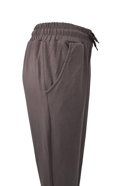 birizmoda Φούτερ από ύφασμα Modal με τσέπες στο πόδι - Καφέ