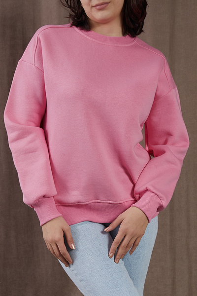 DPARİS Crew Neck Three Thread Ribbed Basic Sweatshirt