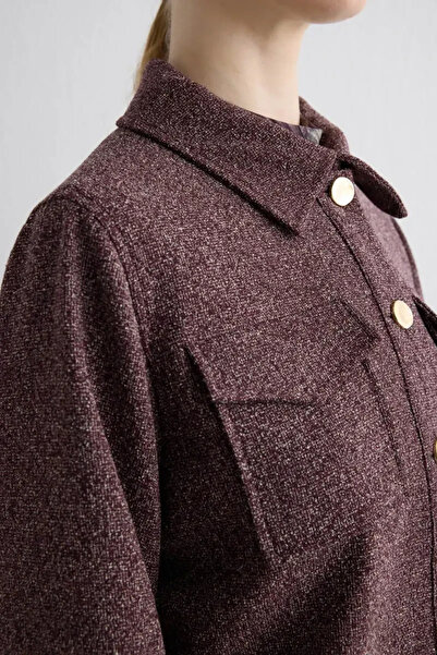 Gusto Kırçıllı Cepli Ceket - Bordo