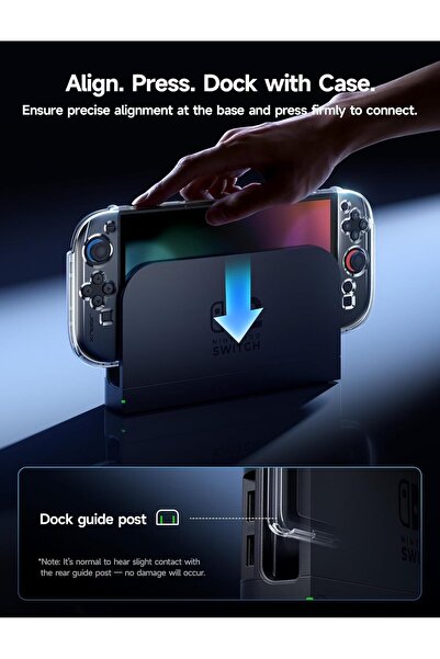 jsaux Dockable Case for Nintendo Switch 2 2025, PC+TPU Grip Protective Cover Accessories Compatible