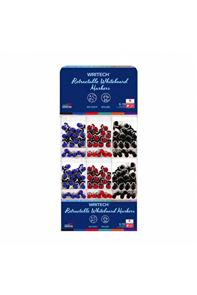 Writech Retractable whiteboard marker display and 36 refills, 72 pcs/set