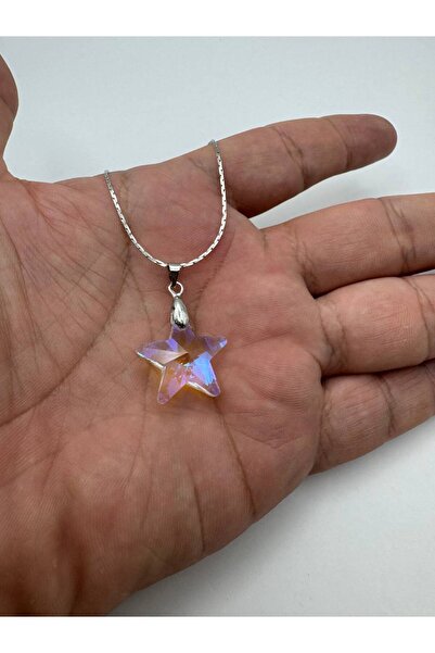 Yuchicly قلادة نسائية متعددة الألوان من حجر الكريستال المرصع بالنجوم – متألقة...