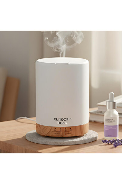 Elindor Difuzor de uleiuri esențiale pentru aromaterapie, umidificator de aer, 25 dB, suprafață de acoperire 25 m², alb