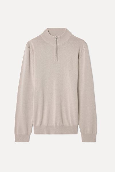 Mudo Zipped Standing Collar Knitwear Sweater