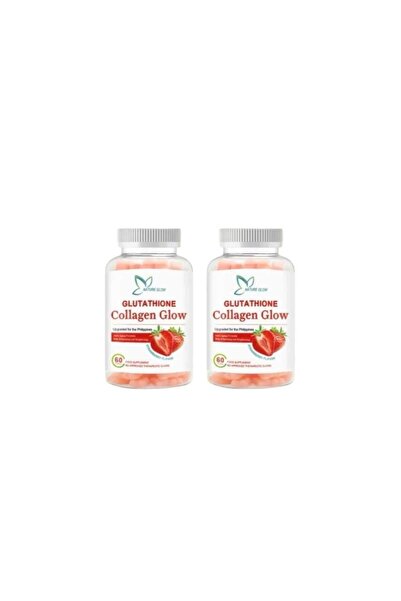 Nature زجاجتان من الجلوتاثيون والكولاجين المتوهج بنكهة الفراولة