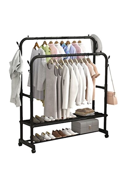 EUATEO Suport pentru haine, Euateo, Oțel, 88x44x144/160 cm, Negru