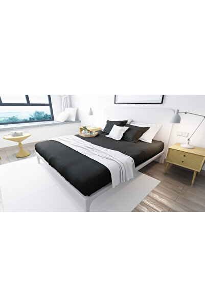 Bed N Home SA Black fitted bed sheet set, 100% Egyptian cotton, 250 thread count, 2 pillowcases, 100*200cm
