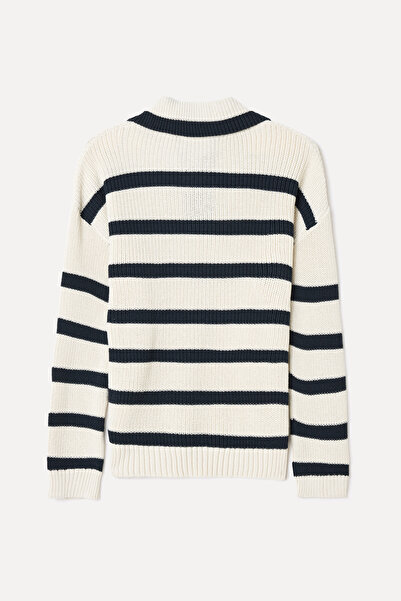Mudo Striped polo collar sweater