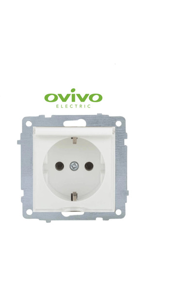 Eco Lounge مقبس غطاء مؤرض أبيض بدون إطار جرانو - إطار متوافق للمقبس والمفتاح