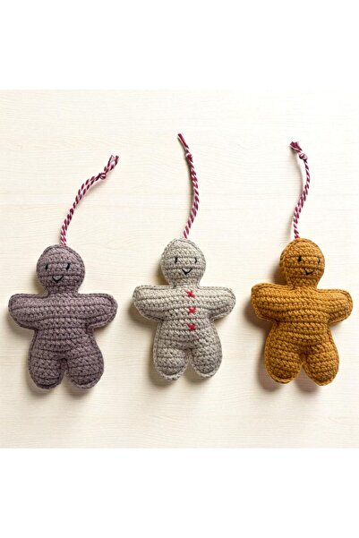 Bursa Kumaş Christmas Tree Ornament Cookie Man Set of 3