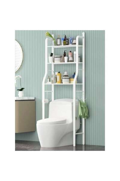 OEM Bathroom Organizer for WC, 3 Shelves, Toilet Paper Holder, Metal, White