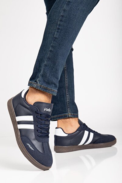 Dilimler Ayakkabı Чоловічі спортивні кросівки, темно-сині, модель Samba, тонкий підошва, шнурівка