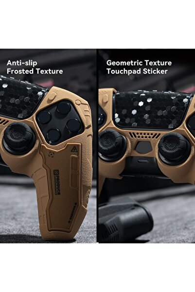 GeekShare G.S.TAC Tactical PS5 Controller Skin Set, Non-Slip Soft Silicone Protective Cover Case for