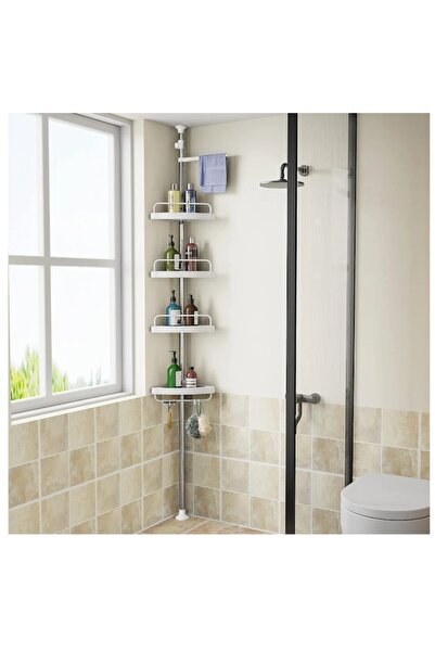 stuffix Raft de colț pentru baie și duș, înălțime reglabilă 260 cm, montare în colț