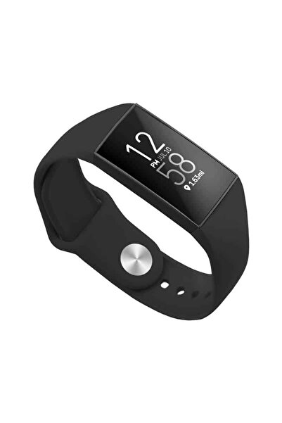 Edman Curea din silicon moale pentru Fitbit Charge 3/4/3SE, S, Negru