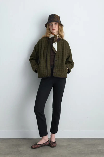 Gusto Kapitone Ceket - Haki